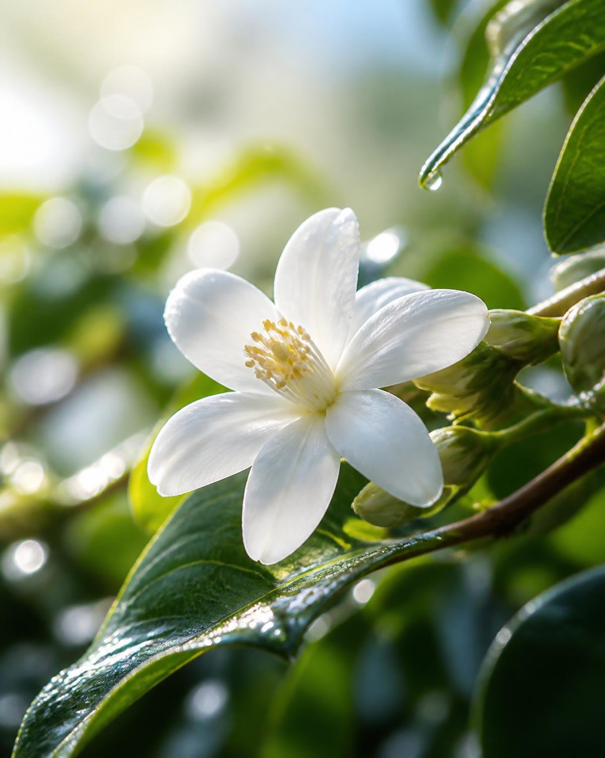 White coffee flower blooming